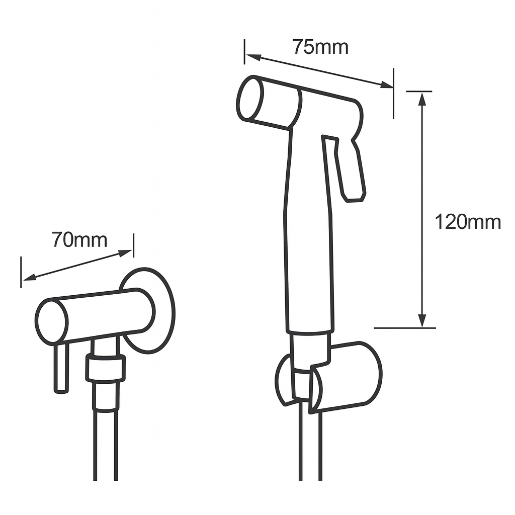 Douche hygiénique Toilet d'or Abluo Auris Grife
