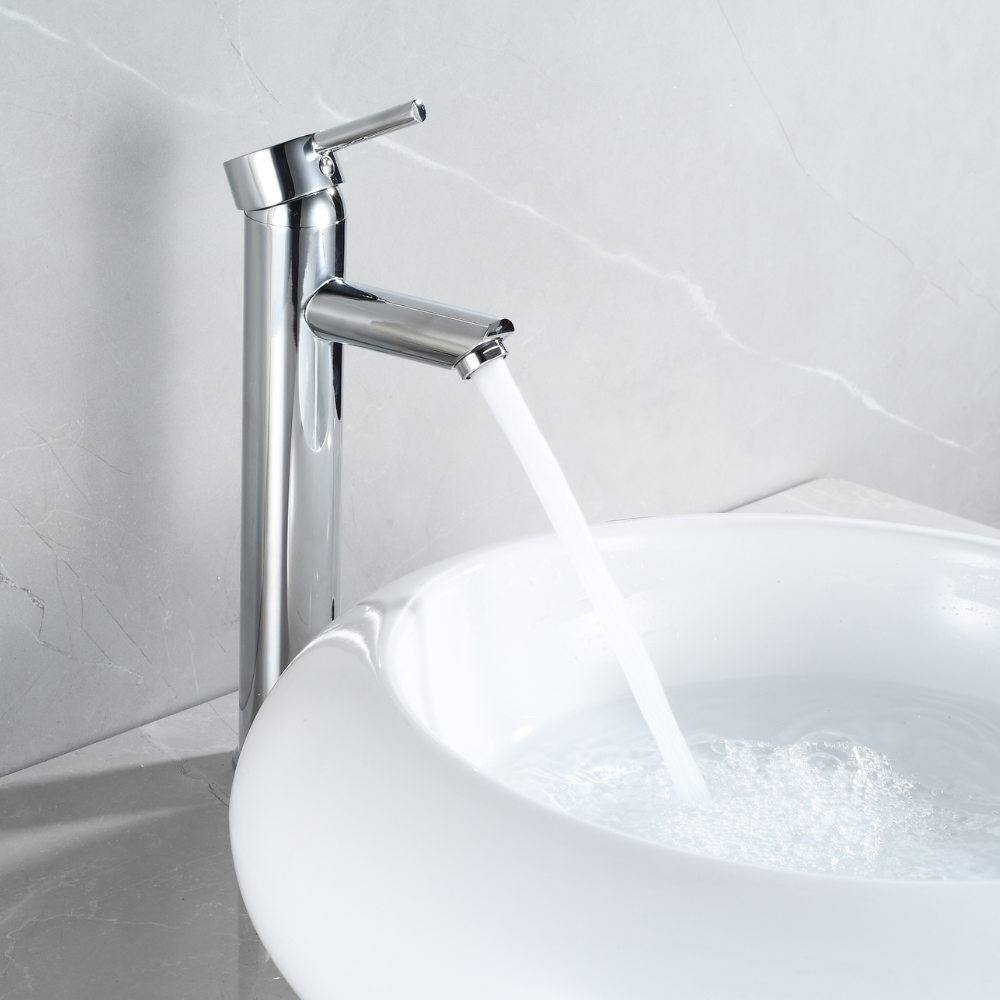 Mitigeur Lavabo Chromé Avec Bec Haut Et Ouverture À Froid - ALTADAT CROME GRIFERS
