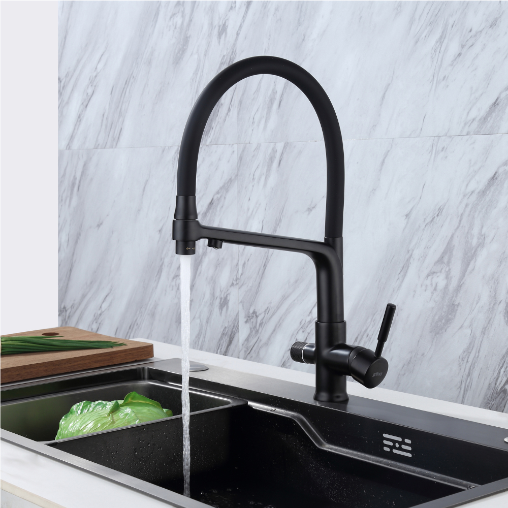 Robinet de Cuisine Osmose Flexible 3 Voies Noir – CALIGARUM COAL GRIFERS