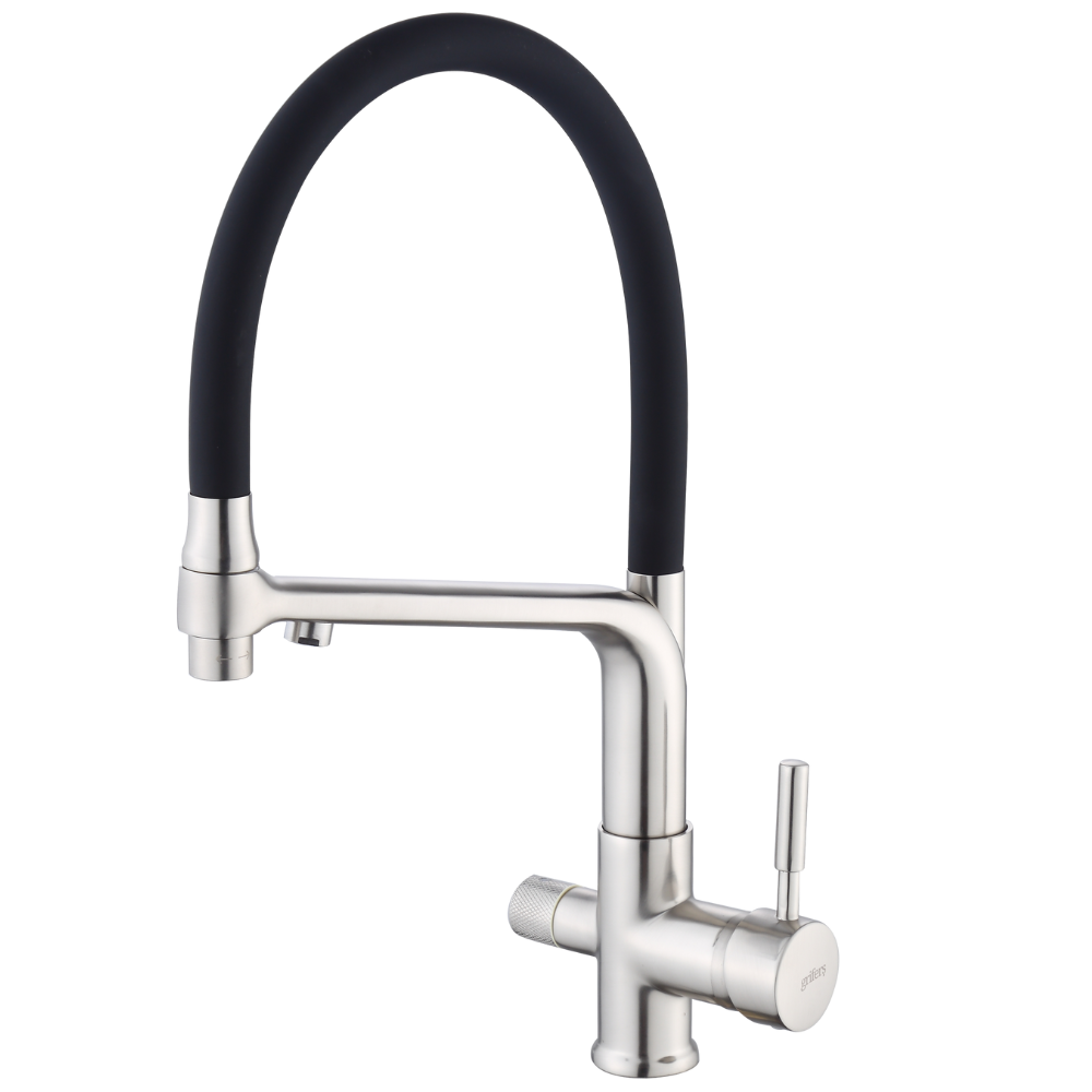 Robinet Cuisine Osmose Flexible 3 Voies Acier Brossé – CALIGARUM HIBERA GRIFERS