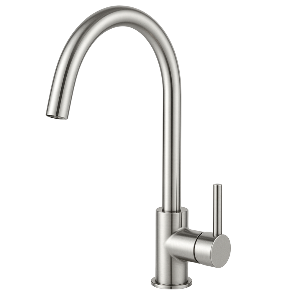 Robinet de cuisine en acier brossé à bec haut – CULINA HIBERA GRIFERS