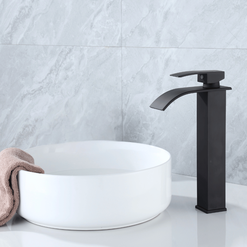 Mitigeur Lavabo Noir Bec Haut Cascade – FONTEA ALTUS COAL GRIFERS