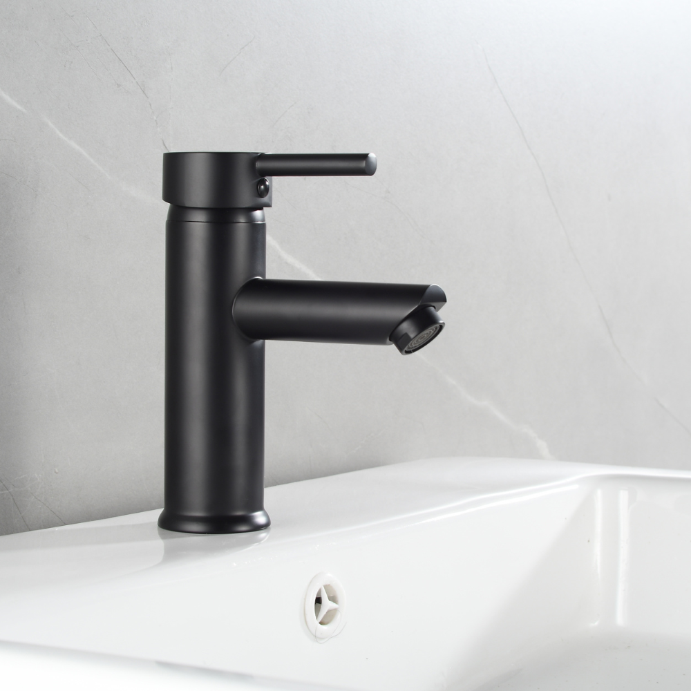 Mitigeur Lavabo Noir Avec Bec Bas Et Ouverture À Froid - MODICU COAL GRIFERS