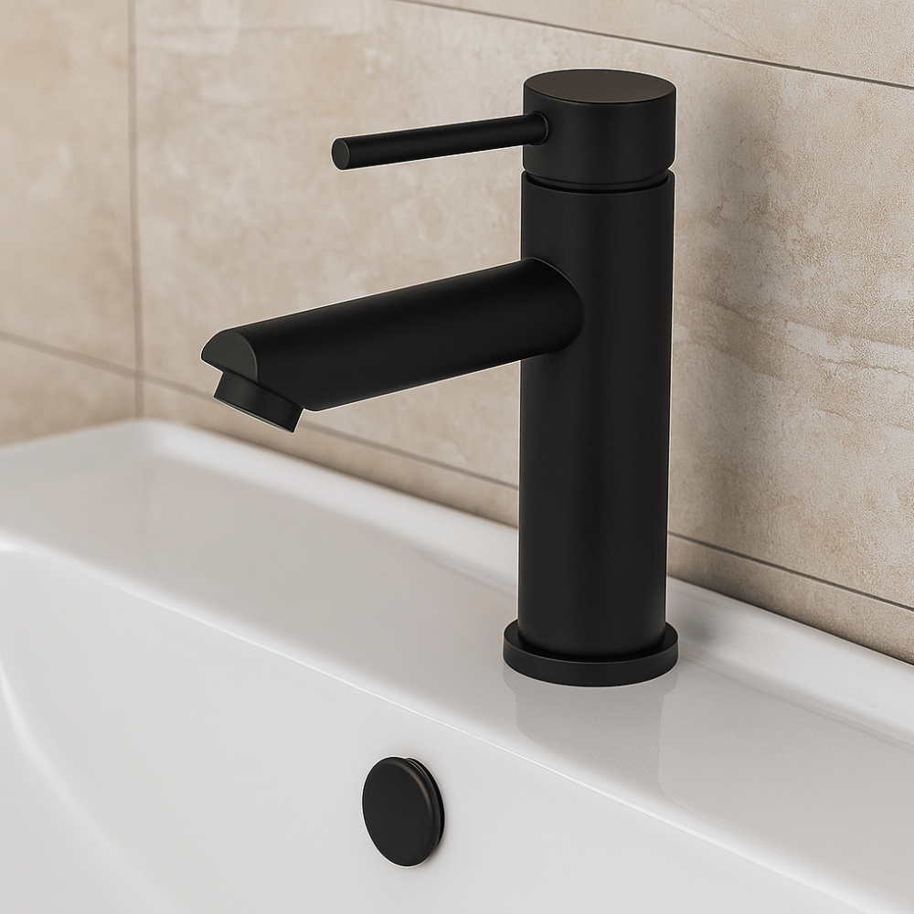 Mitigeur Lavabo Noir Bec Bas – ROUND BASIS COAL GRIFERS