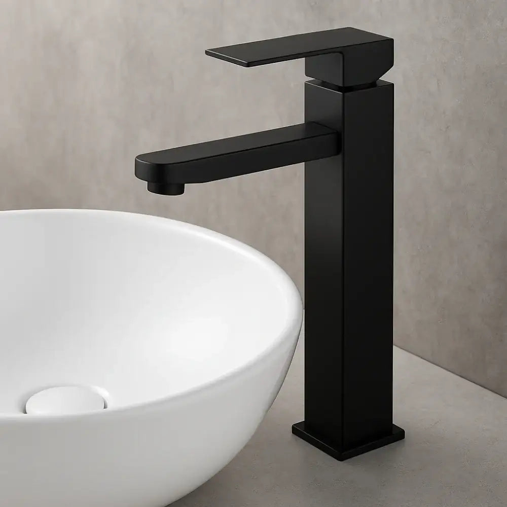 Mitigeur Lavabo Noir Mat Bec Haut – SQUARE ALTUS COAL GRIFERS