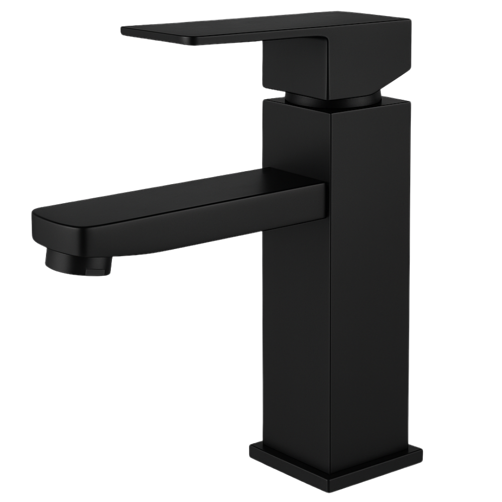 Mitigeur Lavabo Noir Bec Bas – SQUARE BASIS COAL GRIFERS
