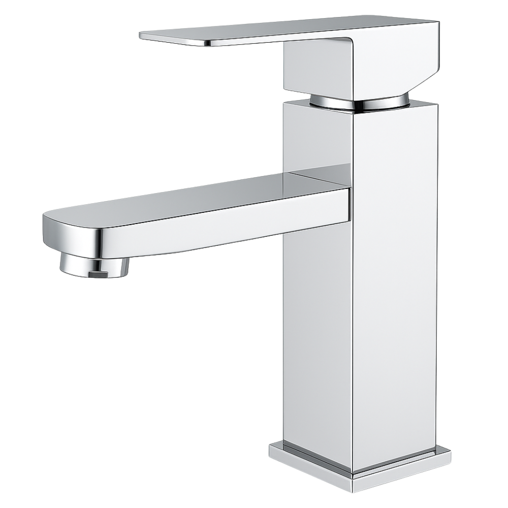 Mitigeur Lavabo Chromé Bec Bas – SQUARE BASIS CROME GRIFERS