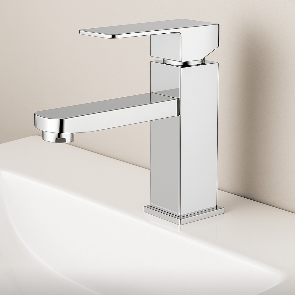 Mitigeur Lavabo Chromé Bec Bas – SQUARE BASIS CROME GRIFERS