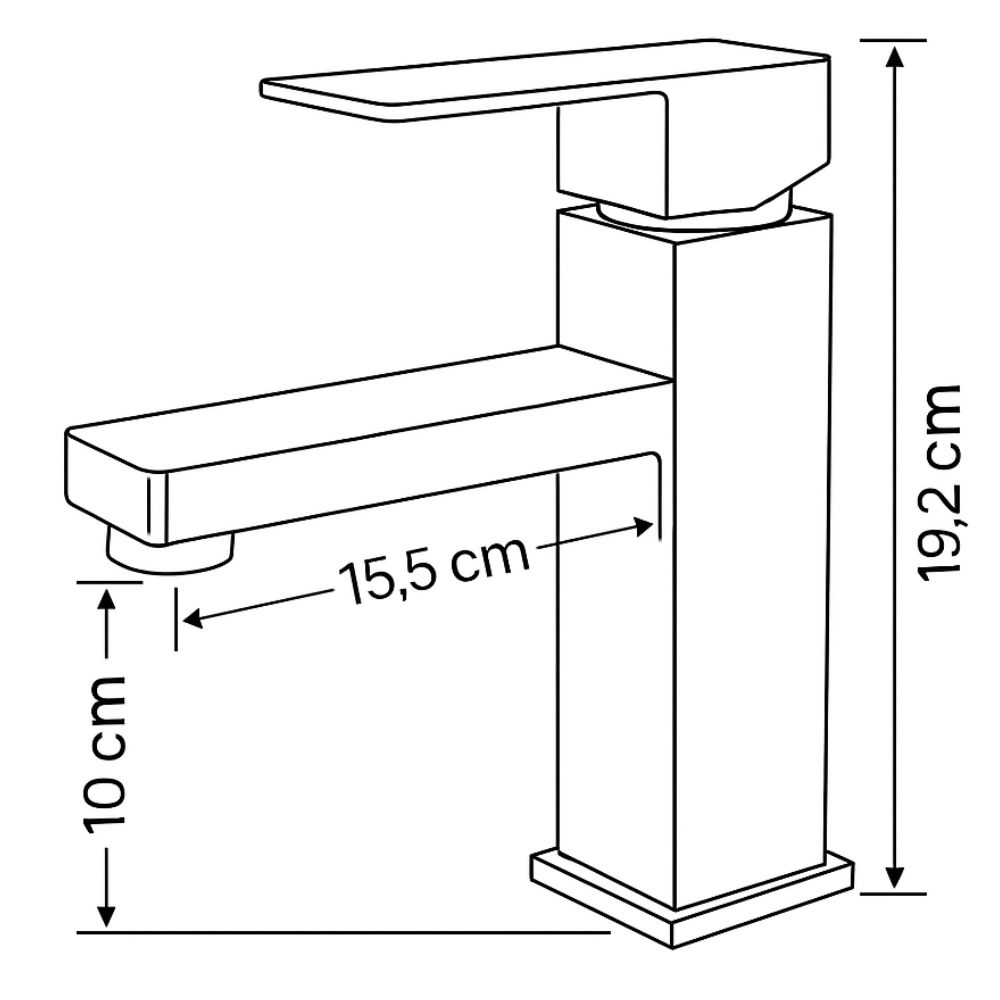 Mitigeur Lavabo Chromé Bec Bas – SQUARE BASIS CROME GRIFERS