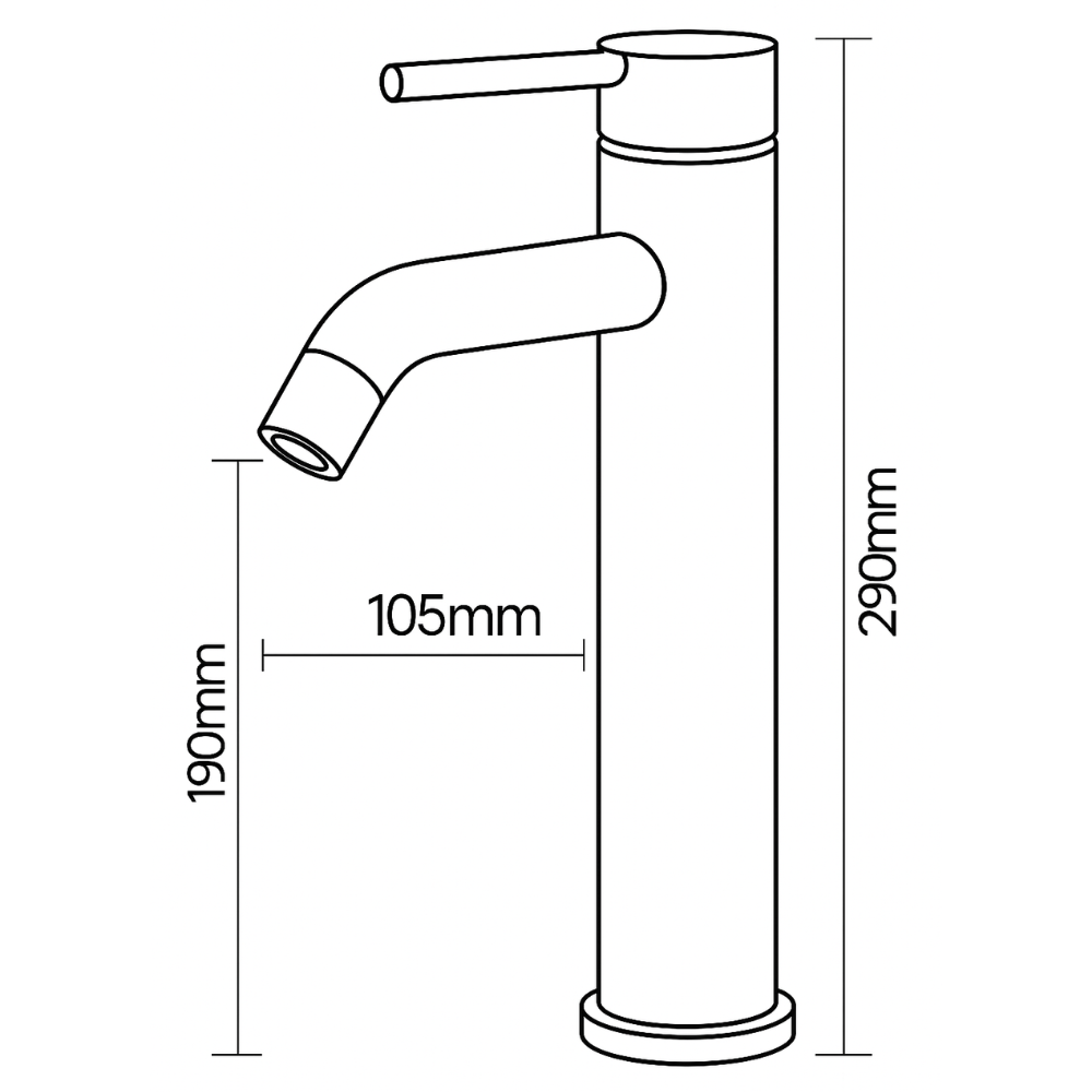 Mitigeur Lavabo Noir Mat Bec Haut – TUBE ALTUS COAL GRIFERS