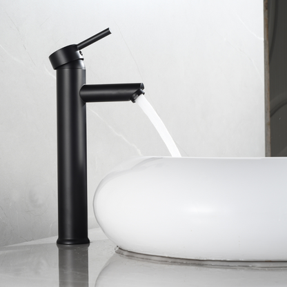 Mitigeur Lavabo Noir Avec Bec Haut Et Ouverture À Froid - ALTADAT COAL GRIFERS