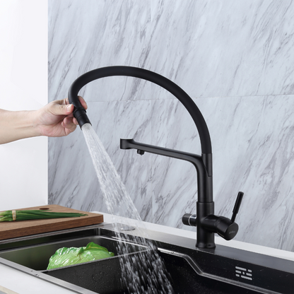 Robinet de Cuisine Osmose Flexible 3 Voies Noir – CALIGARUM COAL GRIFERS