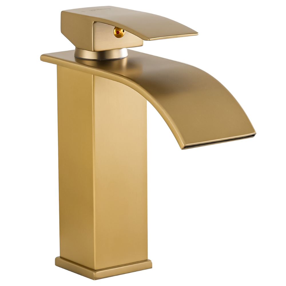 Mitigeur Lavabo Or Brossé Cascade Bec Bas – FONTEA BASIS AURI GRIFERS