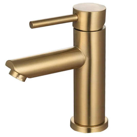 Mitigeur Lavabo Doré Brossé Bec Bas – ROUND BASIS AURI GRIFERS