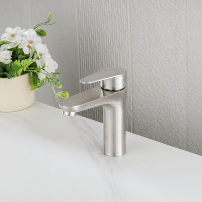 Mitigeur Lavabo Acier Brossé Bec Bas – NATUS BASIS HIBERA GRIFERS