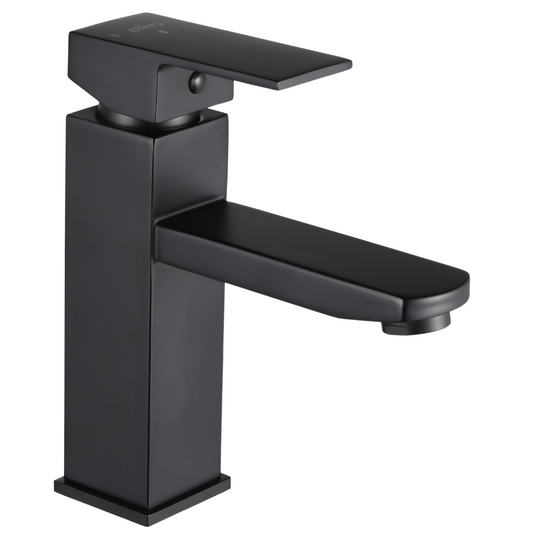 Mitigeur Lavabo Noir Avec Bec Bas Et Ouverture À Froid - PARVA COAL GRIFERS