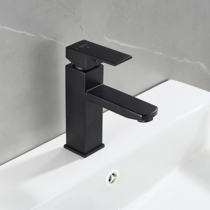 Mitigeur Lavabo Noir Avec Bec Bas Et Ouverture À Froid - PARVA COAL GRIFERS