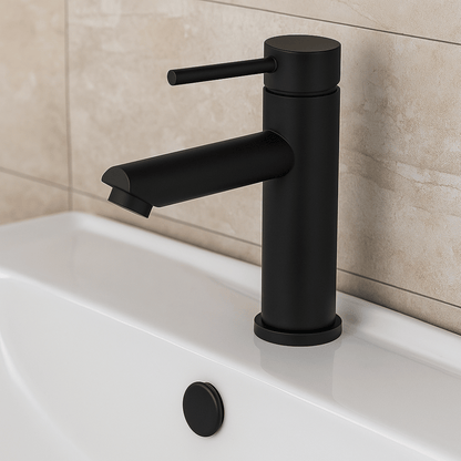 Mitigeur Lavabo Noir Bec Bas – ROUND BASIS COAL GRIFERS