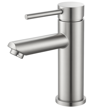 Mitigeur Lavabo Acier Brossé Bec Bas – ROUND BASIS HIBERA GRIFERS