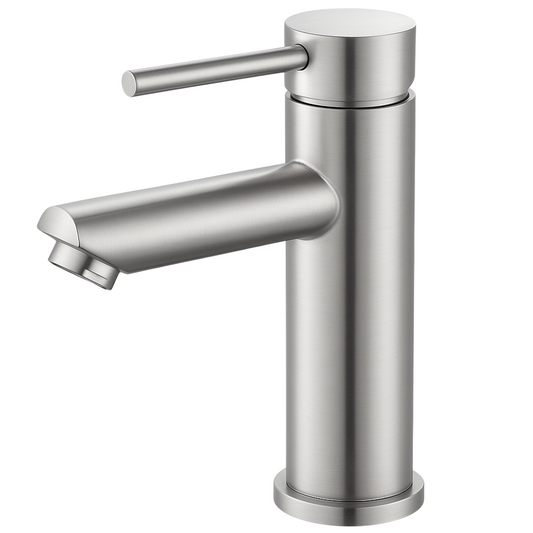 Mitigeur Lavabo Acier Brossé Bec Bas – ROUND BASIS HIBERA GRIFERS