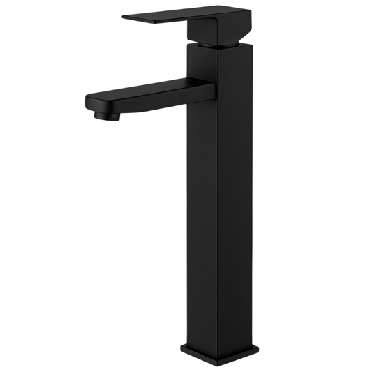 Mitigeur Lavabo Noir Avec Bec Haut Et Ouverture À Froid - HUMILIS COAL GRIFERS