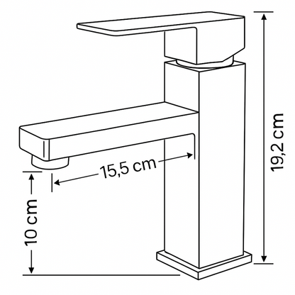 Mitigeur Lavabo Chromé Bec Bas – SQUARE BASIS CROME GRIFERS